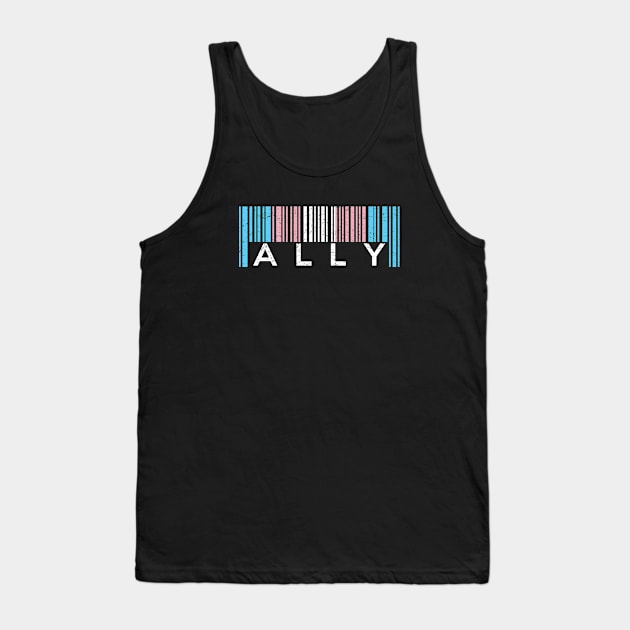 Transgender Pride Flag Barcode Ally Tank Top by jpmariano